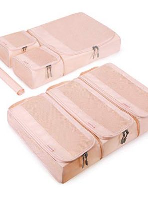 Packing Cube Set for Women - 6 Pieces with Shoe Bag, Simplifies Packing, Fits in Carry-On Suitcase or Backpack, 3 Different Sizes.