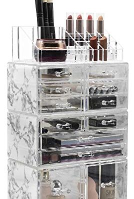 Cosmetic Makeup and Jewelry Storage Case Tower Display Organizer