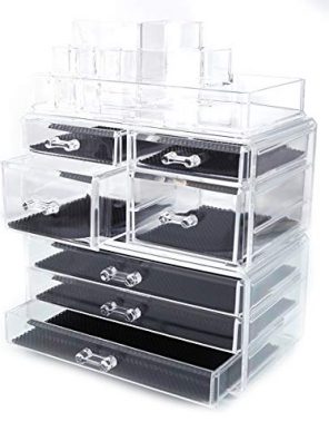 5 Drawer Acrylic Jewelry and Clear Cosmetic Makeup Organizer