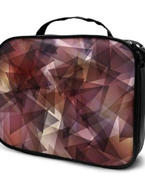 Dark Brown Gradient Triangle Mosaic Cosmetics Bag