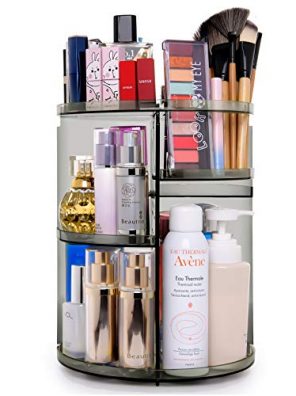 360 Degree Rotation Makeup Organizer Gray - Your Stylish Storage Solution
