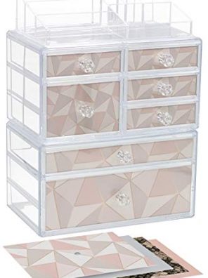 Makeup and Jewelry Storage Case Organizer Display Set