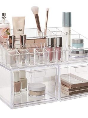 Stackable Cosmetic Organizer Drawers and Cosmetic and Makeup Palette