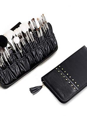 Leather Makeup Brush Bag Cosmetic Case Organizer