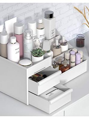 White Makeup Organizer Storage Case