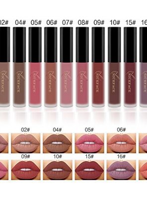 Matte Nude Lipstick Set, NICEFACE 12 Colors Waterproof