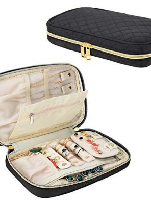 Teamoy Travel Jewelry Organizer, Quilted Jewelry Case for Rings