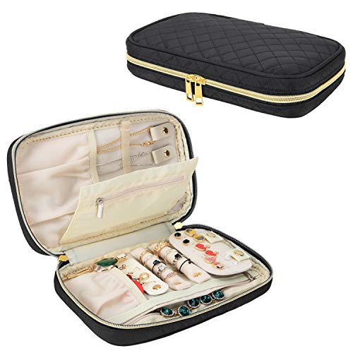 Teamoy Travel Jewelry Organizer, Quilted Jewelry Case for Rings