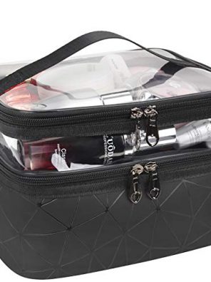 MKPCW Makeup Bags Double layer Travel Cosmetic Cases