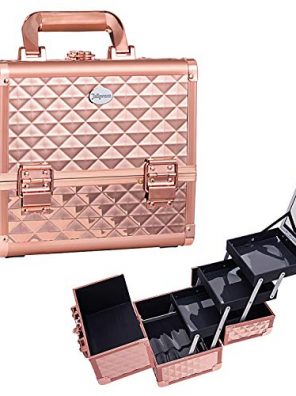 Joligrace Makeup Train Case Cosmetic Box Jewelry