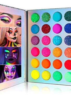 Neon Eyeshadow Palette,24 Colors Highly Pigmented