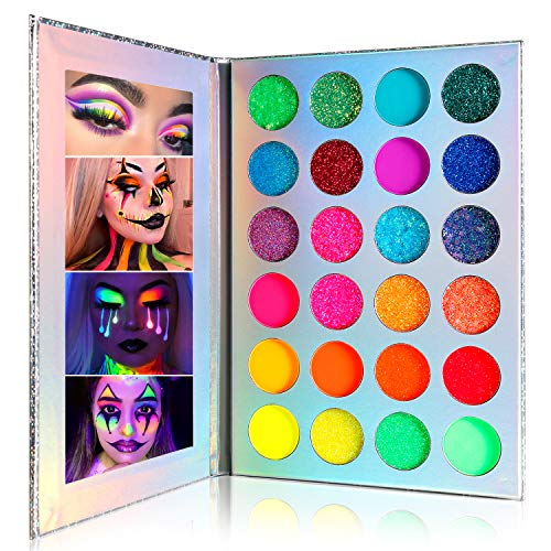 Neon Eyeshadow Palette,24 Colors Highly Pigmented