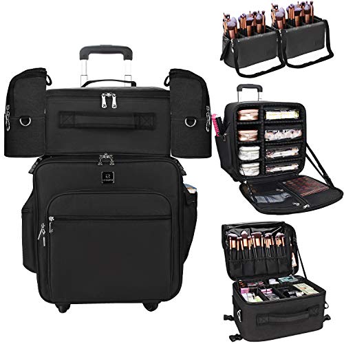 4 in 1 Rolling Makeup Case Train Case Professional