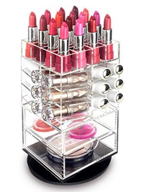 Premium Acrylic Rotating Cosmetic 40 Lipsticks Tower Organizer