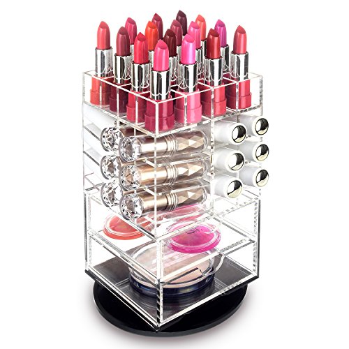 Premium Acrylic Rotating Cosmetic 40 Lipsticks Tower Organizer