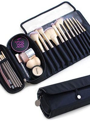 YUESI Rolling Makeup Brush Bag, Cosmetic Brushes Organizer