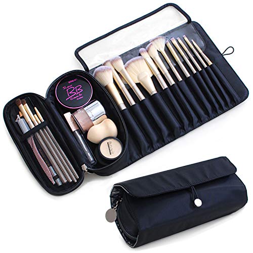YUESI Rolling Makeup Brush Bag, Cosmetic Brushes Organizer