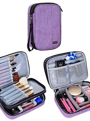 Teamoy Travel Makeup Brush Case with Handle Strap