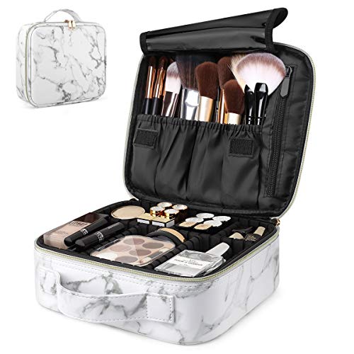 Luxspire Cosmetic Makeup Case White Marble