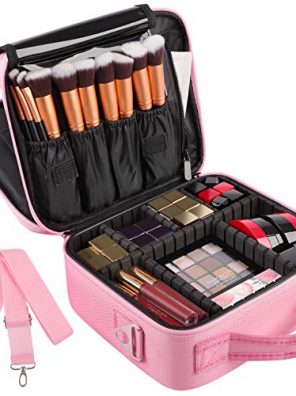 2-Layers Travel Makeup Bag Train Cosmetic Case