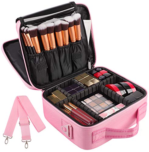 2-Layers Travel Makeup Bag Train Cosmetic Case