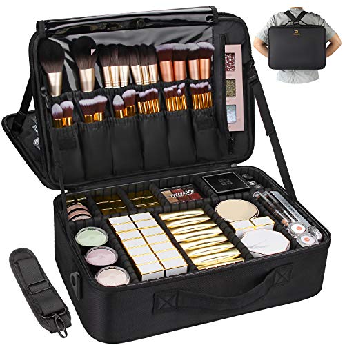 Large Capacity Makeup Case 3 Layers Cosmetic Organizer Brush Bag