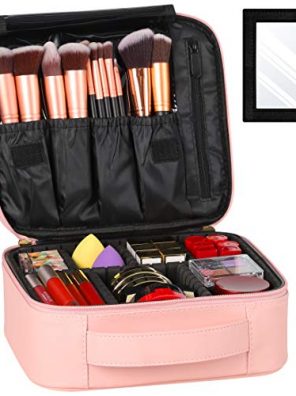 Get Glam On the Go with our Pink PU Leather Journey Makeup Bag! 💄✈️
