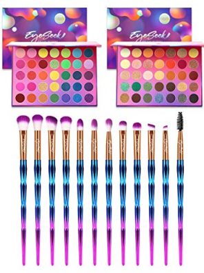 Eyeshadow Palette Colorful Set And 12 Pcs Professional Eye Makeup brush