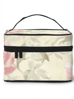 Yellow Floral Travel Makeup Train Case