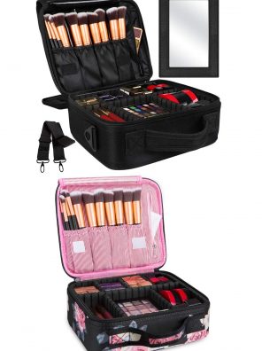 Kootek 2-Layers Travel Makeup Bag and Single Layer