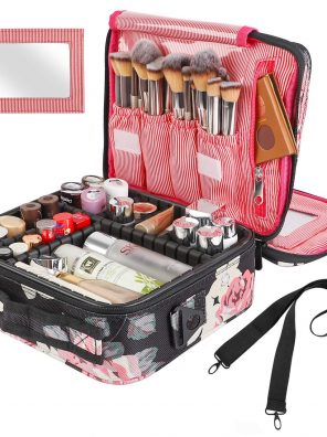 Kootek Travel Makeup Bag 2 Layer Portable