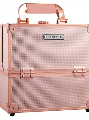 Makeup Train Case Rose Gold Travel Beauty Cosmetic Box