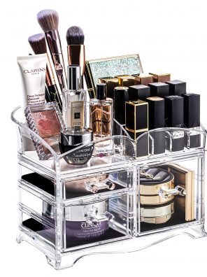 Makeup Organizer 2 Pieces Acrylic Jewelry and Cosmetic Storage