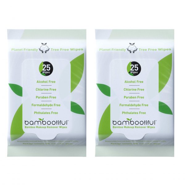 Bambootiful Bamboo Makeup Remover Wipes, 50 Pack