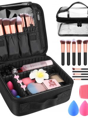 Makeup Travel Case, Makeup Case with DIY Adjustable